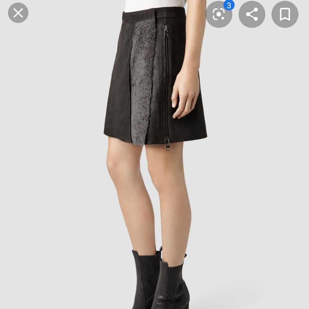 All Saints Black and Gray Skirt